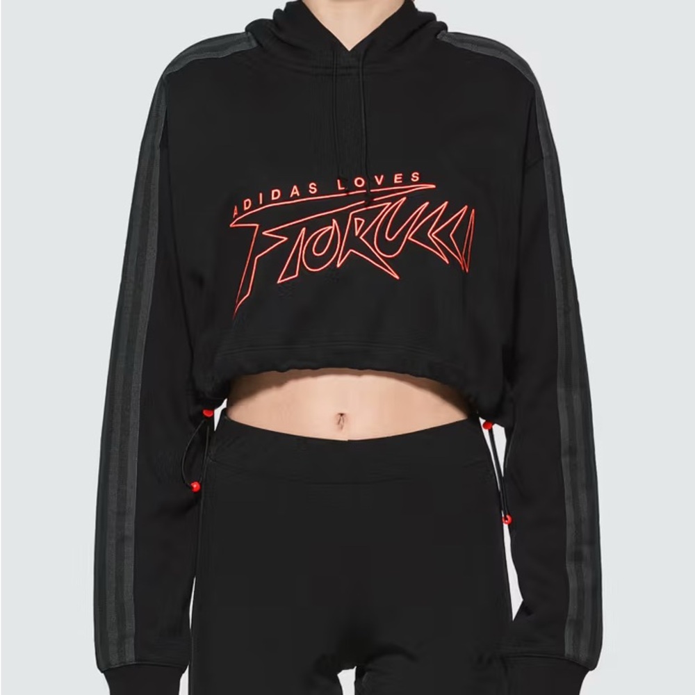 Adidas FIORUCCI Black Cropped Hoodie